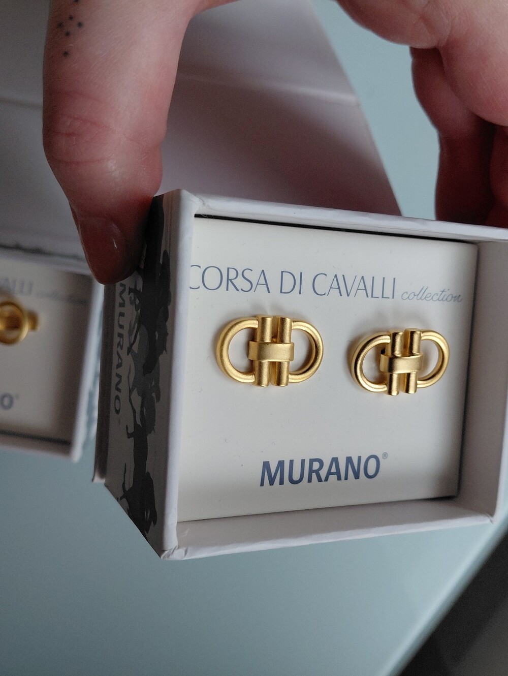 NIB Corsa Di Cavalli Horsebit CUFFLINKS + Tie Clip Solid Brass Dillards